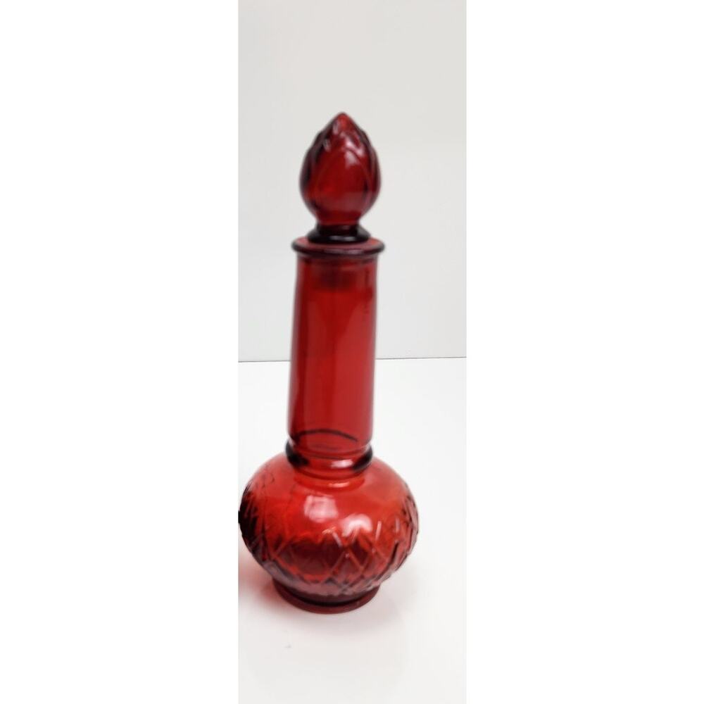 VTG Avon "To A Wild Rose" Cologne / Perfume Shade of Red Glass Bottle